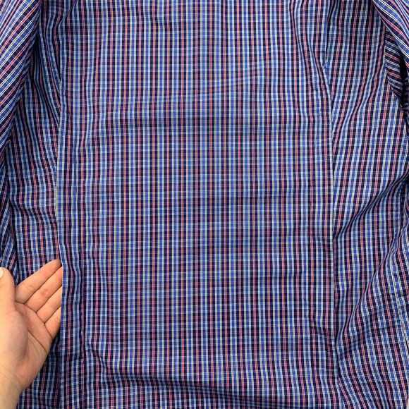 Eton Dress Shirt Mens XL Extra Large SLIM Fit Plaid Button Up Long Sleeve Cotton - Picture 10 of 15